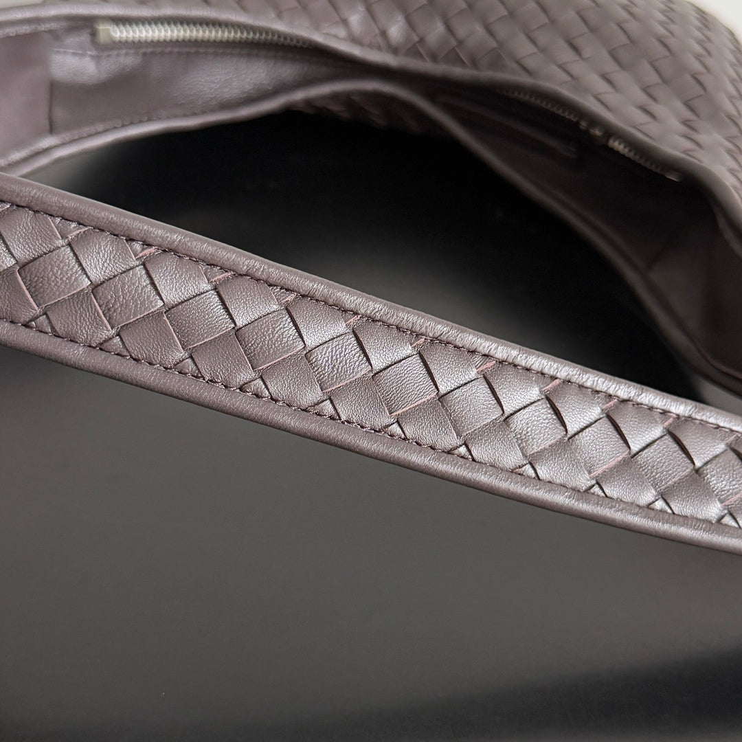 BOTTEGA VENETA 25S VENETO BAG 27 IN DARK BROWN CALFSKIN SILVER HARDWARE