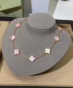[Clover Jewelry]CLOVER 10 MOTIVE ROSAFARBENE HALSKETTE