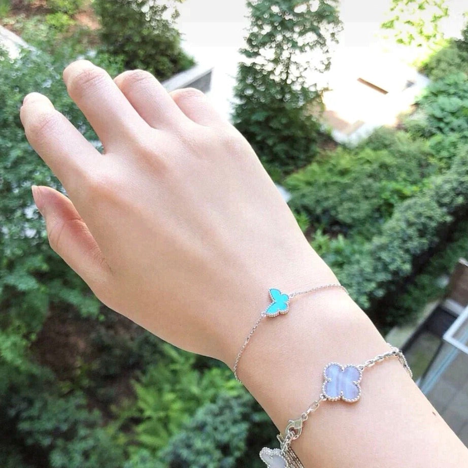 [Clover Jewelry]BUTTERFLY TURQUOISE BUTTERFLY BRACELET SILVER