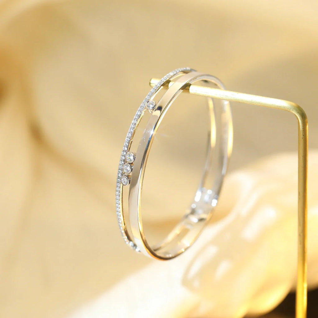 [Clover Jewelry]Move Romane Diamond Bangle Bracelet