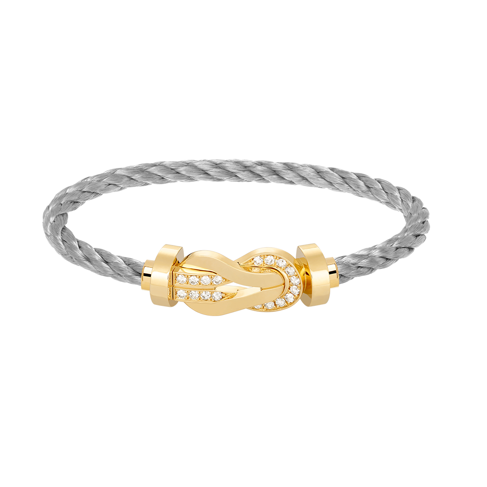 [Clover Jewellery]Chance großes 8-stelliges Armband mit halben Diamanten und Schnalle, Gold