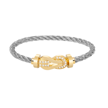 [Clover Jewellery]Chance großes 8-stelliges Armband mit halben Diamanten und Schnalle, Gold