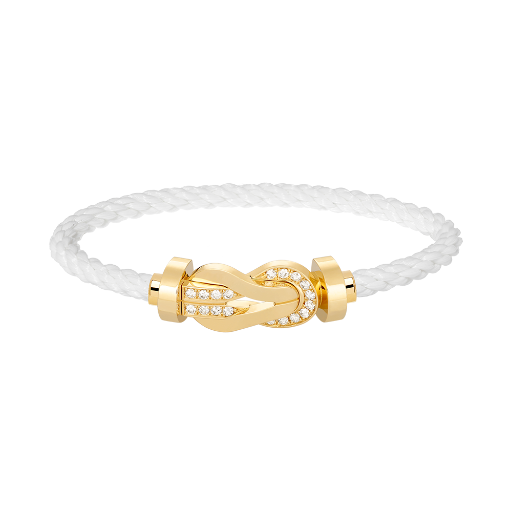 [Clover Jewellery]Chance großes 8-stelliges Armband mit halben Diamanten und Schnalle, Gold