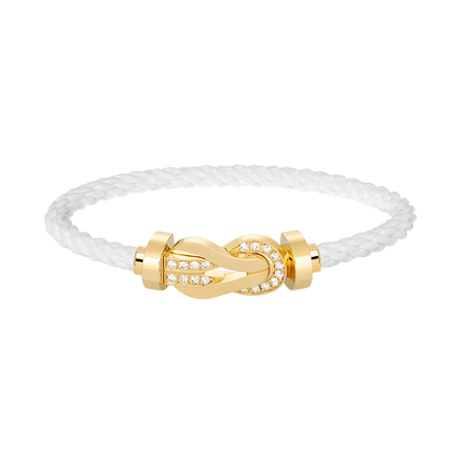 [Clover Jewellery]Chance großes 8-stelliges Armband mit halben Diamanten und Schnalle, Gold