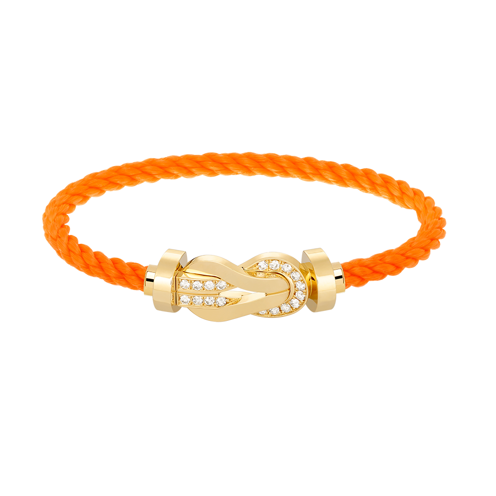 [Clover Jewellery]Chance großes 8-stelliges Armband mit halben Diamanten und Schnalle, Gold