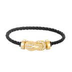 [Clover Jewelry]CHANCE LARGE 8 FIGURE BUCKLE HALF DIAMOND BRACELET GOLD