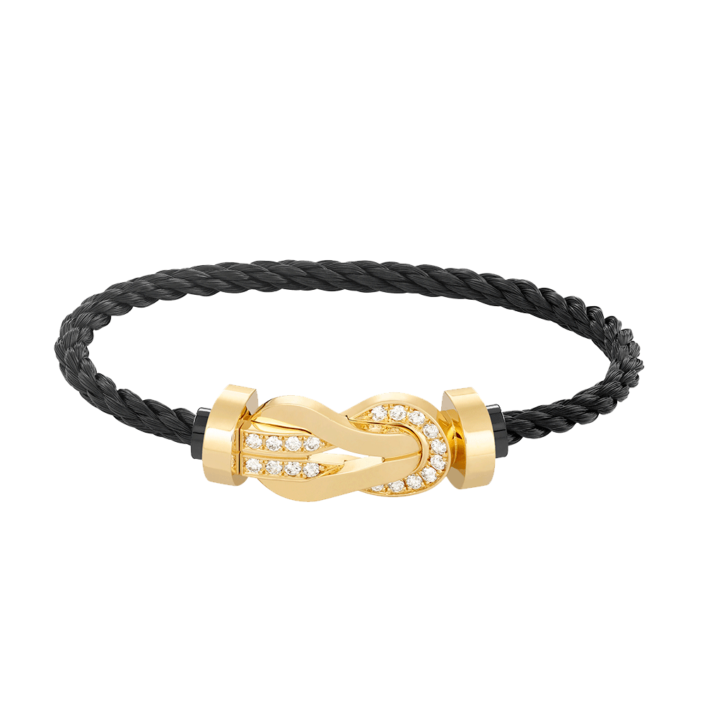 [Clover Jewellery]Chance großes 8-stelliges Armband mit halben Diamanten und Schnalle, Gold