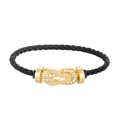 [Clover Jewellery]Chance großes 8-stelliges Armband mit halben Diamanten und Schnalle, Gold