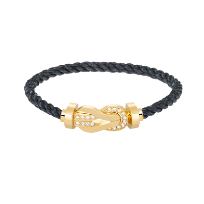[Clover Jewellery]Chance großes 8-stelliges Armband mit halben Diamanten und Schnalle, Gold