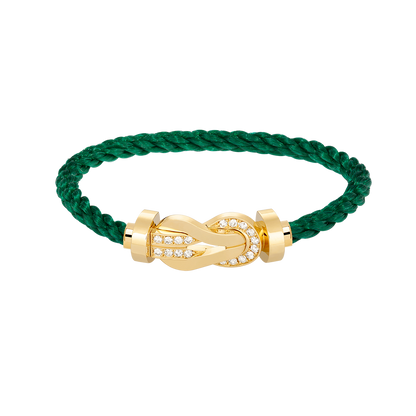 [Clover Jewellery]Chance großes 8-stelliges Armband mit halben Diamanten und Schnalle, Gold