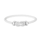 [Clover Jewelry]CHANCE LARGE 8 FIGURE BUCKLE HALF DIAMOND BRACELET SILVER
