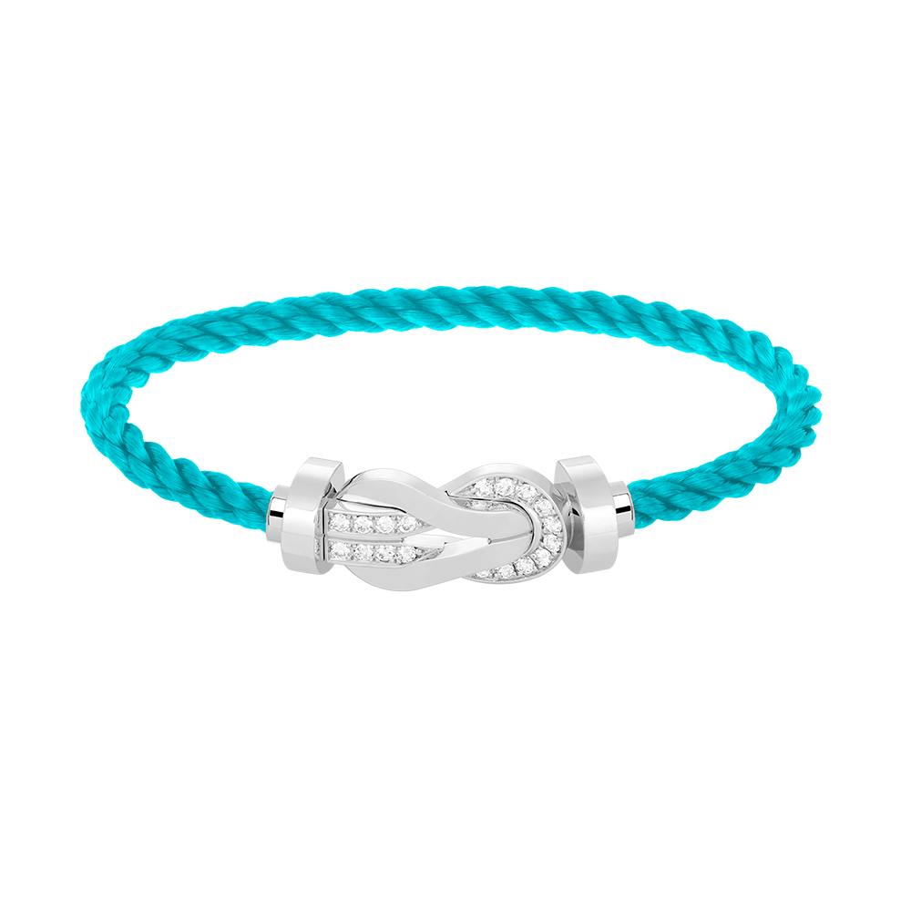 [Clover Jewelry]CHANCE LARGE 8 FIGURE BUCKLE HALF DIAMOND BRACELET SILVER
