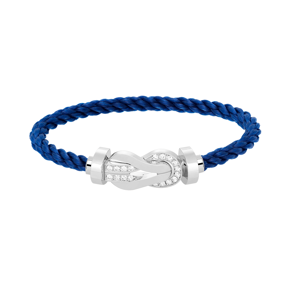 [Clover Jewelry]CHANCE LARGE 8 FIGURE BUCKLE HALF DIAMOND BRACELET SILVER