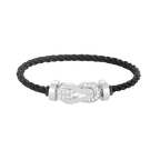 [Clover Jewelry]CHANCE LARGE 8 FIGURE BUCKLE HALF DIAMOND BRACELET SILVER