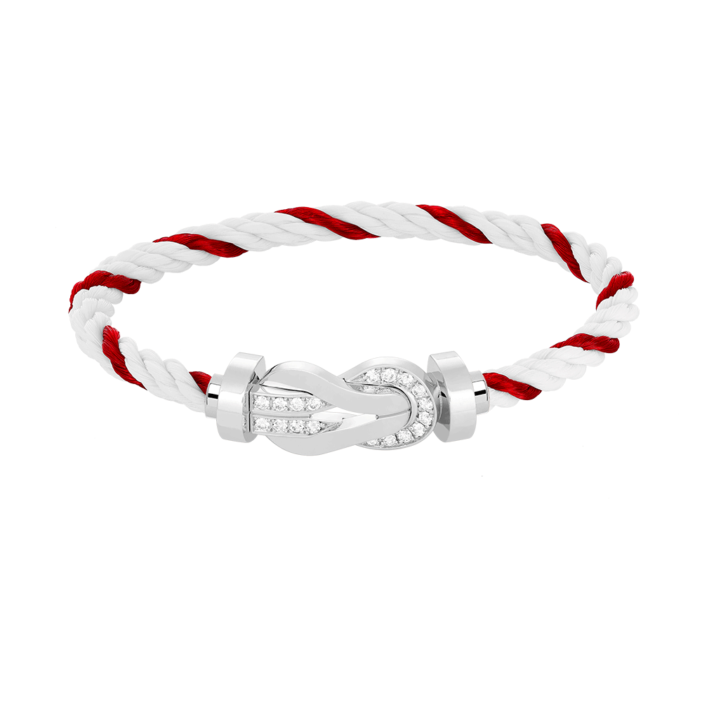 [Clover Jewelry]CHANCE LARGE 8 FIGURE BUCKLE HALF DIAMOND BRACELET SILVER