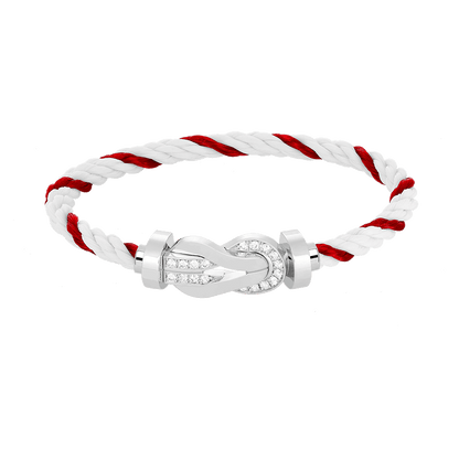 [Clover Jewellery]Chance großes 8-stelliges Armband mit halben Diamanten, Silber