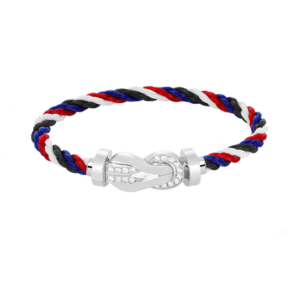 [Clover Jewellery]Chance großes 8-stelliges Armband mit halben Diamanten, Silber