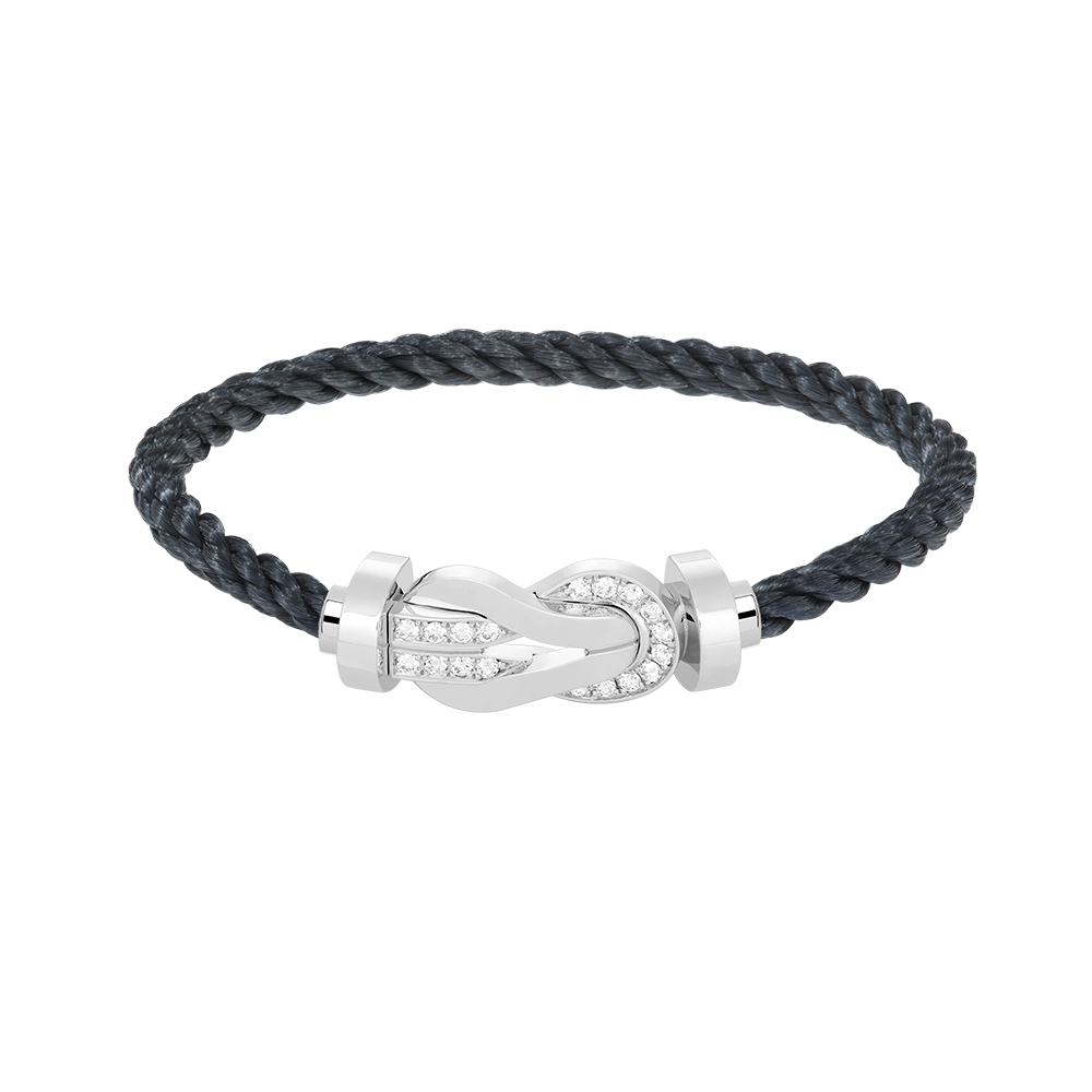 [Clover Jewelry]CHANCE LARGE 8 FIGURE BUCKLE HALF DIAMOND BRACELET SILVER