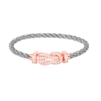[Clover Jewelry]CHANCE LARGE 8 FIGURE BUCKLE FULL DIAMOND BRACELET ROSE GOLD