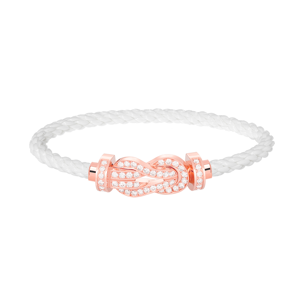 [Clover Jewelry]CHANCE LARGE 8 FIGURE BUCKLE FULL DIAMOND BRACELET ROSE GOLD