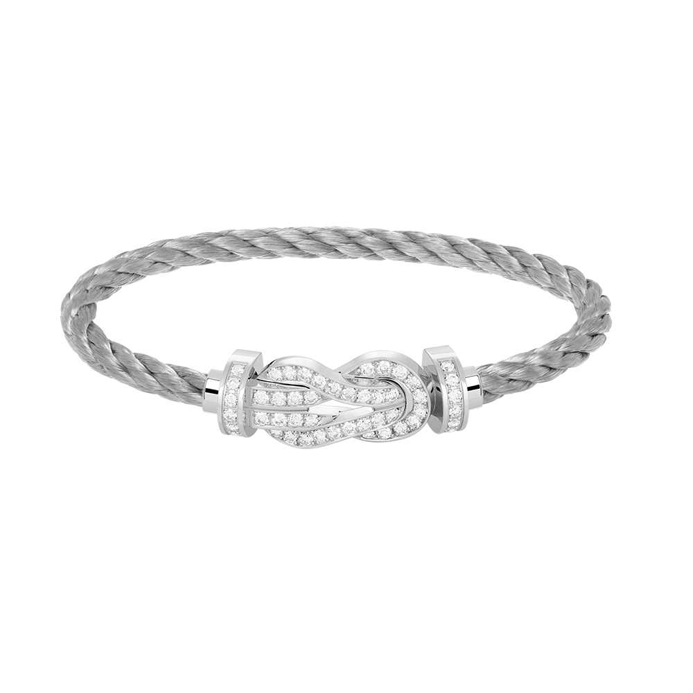 [Clover Jewelry]CHANCE LARGE 8 FIGURE BUCKLE FULL DIAMOND BRACELET SILVER