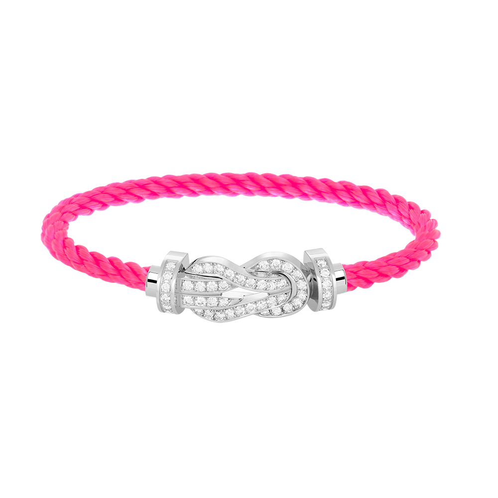 [Clover Jewelry]CHANCE LARGE 8 FIGURE BUCKLE FULL DIAMOND BRACELET SILVER