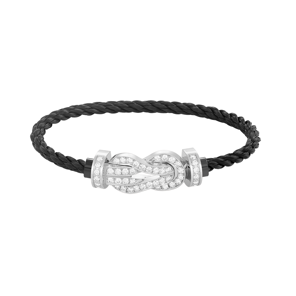 [Clover Jewelry]CHANCE LARGE 8 FIGURE BUCKLE FULL DIAMOND BRACELET SILVER