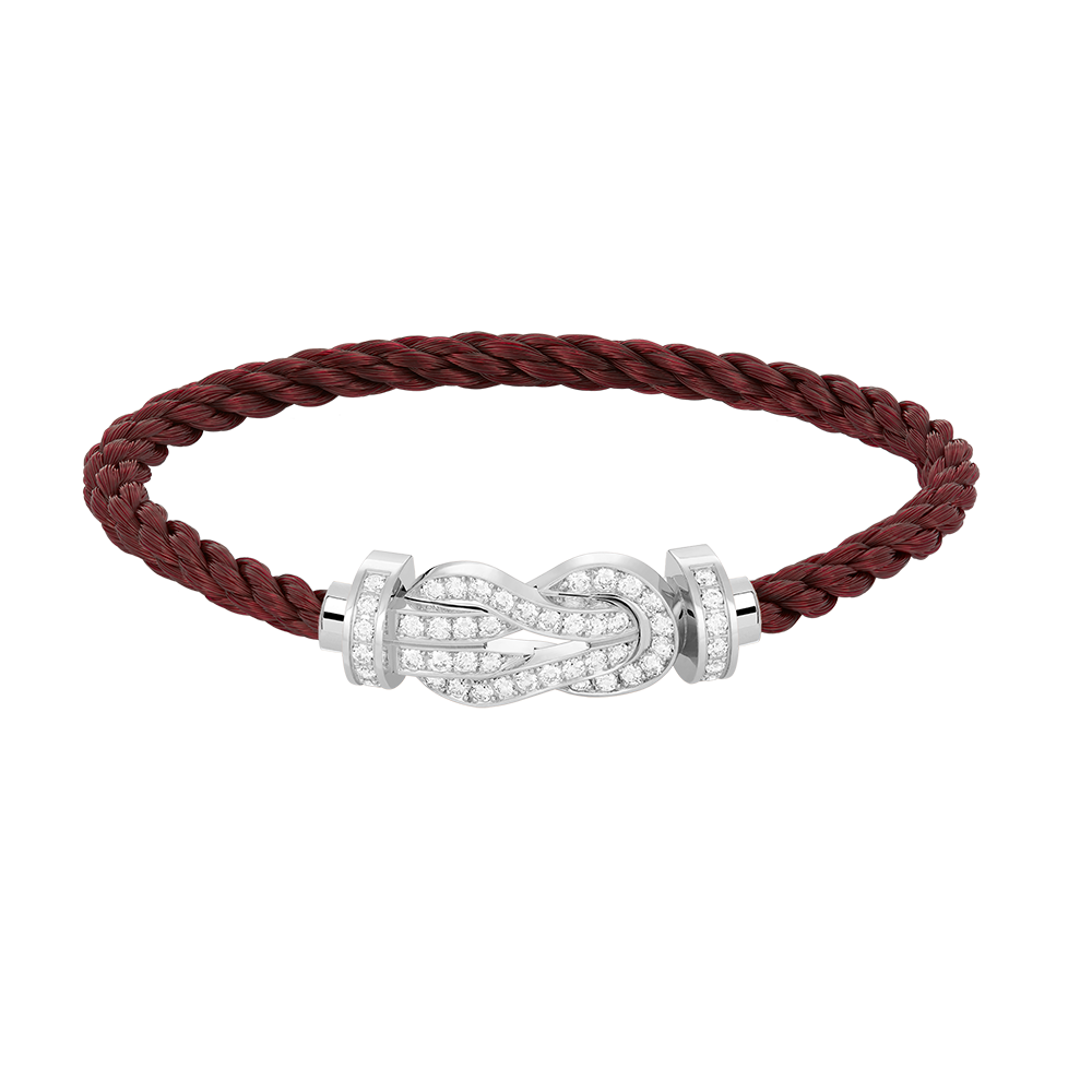 [Clover Jewelry]CHANCE LARGE 8 FIGURE BUCKLE FULL DIAMOND BRACELET SILVER