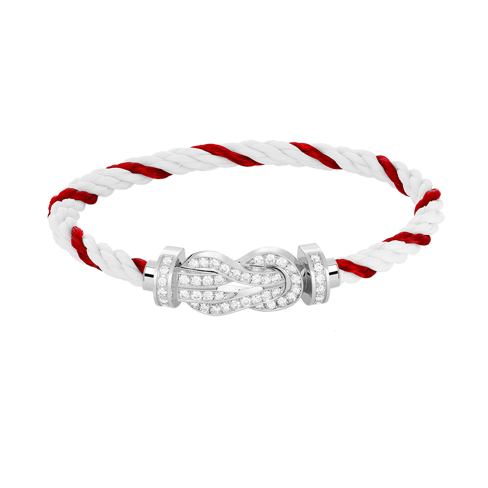 [Clover Jewelry]CHANCE LARGE 8 FIGURE BUCKLE FULL DIAMOND BRACELET SILVER