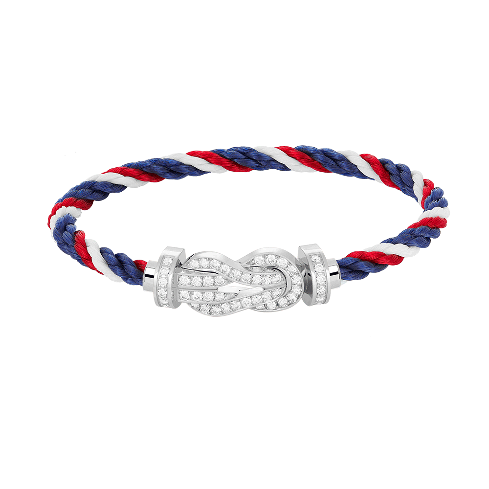 [Clover Jewelry]CHANCE LARGE 8 FIGURE BUCKLE FULL DIAMOND BRACELET SILVER