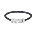 [Clover Jewelry]CHANCE LARGE 8 FIGURE BUCKLE FULL DIAMOND BRACELET SILVER