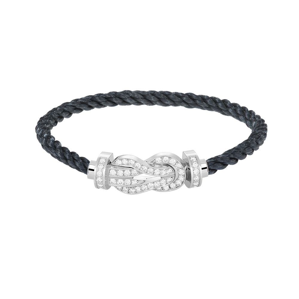 [Clover Jewelry]CHANCE LARGE 8 FIGURE BUCKLE FULL DIAMOND BRACELET SILVER