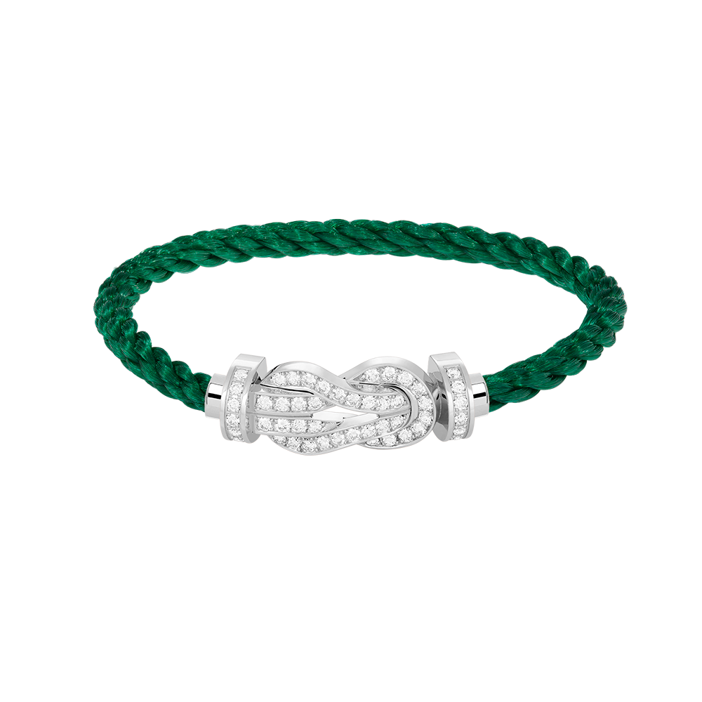 [Clover Jewelry]CHANCE LARGE 8 FIGURE BUCKLE FULL DIAMOND BRACELET SILVER