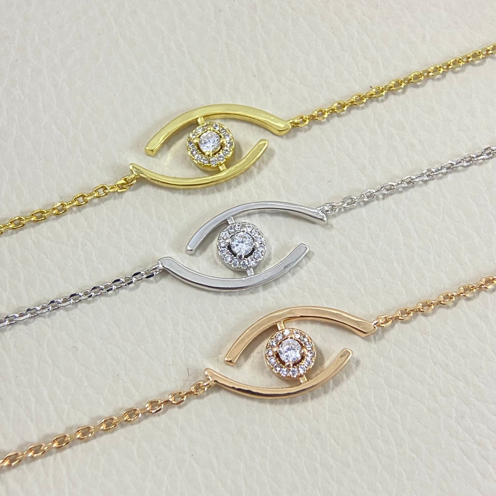 [Clover Jewelry]Lucky Eye Pave-Set Diamond Bracelet
