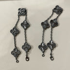 [Clover Jewelry]クローバー 5モチーフ ブラックブレスレット