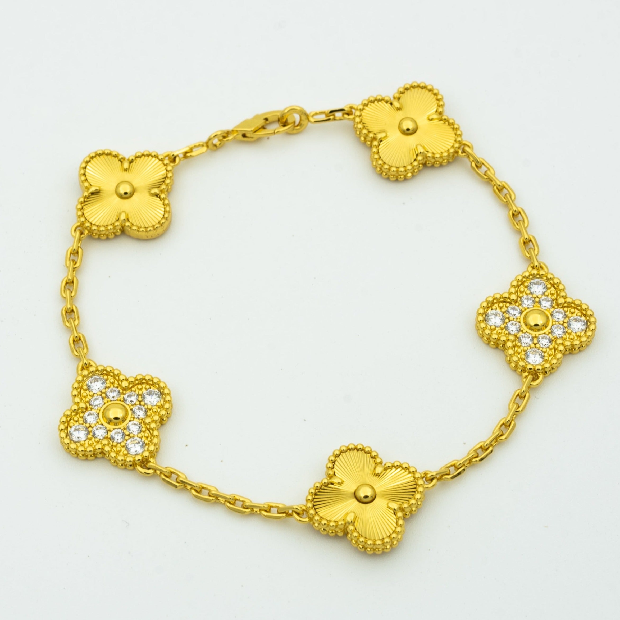 [Clover Jewelry]CLOVER BRACELET 5 MOTIFS GOLD DIAMOND