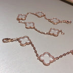 [Clover Schmuck]CLOVER 5 MOTIV BERGKRISTALL ROSÉGOLD-ARMBAND