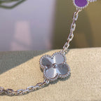 [Clover Jewelry]CLOVER  5 MOTIFS  PURPLE VIOLET BRACELET SILVER