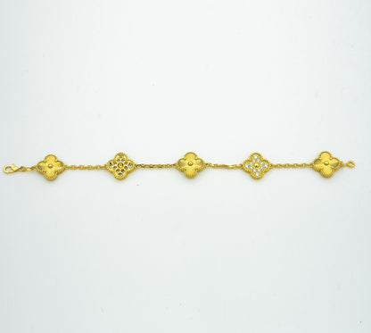 [Clover Jewelry]CLOVER ARMBAND 5 MOTIVE GOLD DIAMANT 