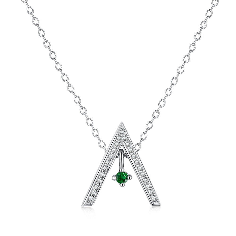 [Clover Jewelery]Sparkling "A" Shape Necklace