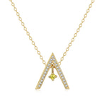 [Clover Jewelry]Sparkling "A" Shape Necklace