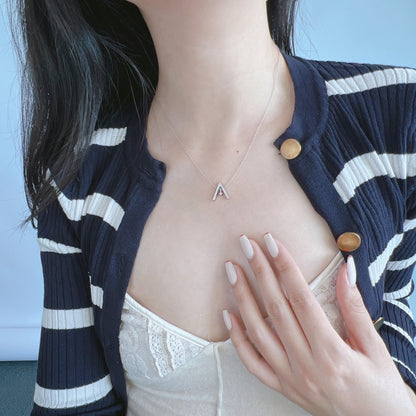[Clover Jewelery]Sparkling "A" Shape Necklace