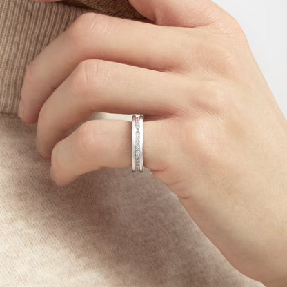 [Clover Jewelery]ZERO 1 ONE-BAND PAVED DIAMONDS ON THE SPIRAL RING