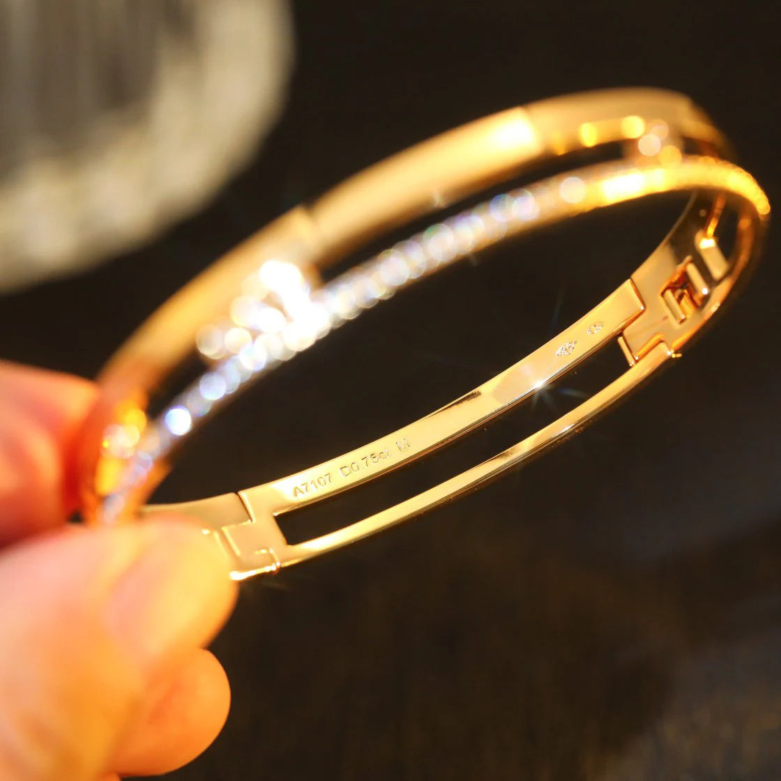 [Clover Jewelry]Move Romane Diamond Bangle Bracelet