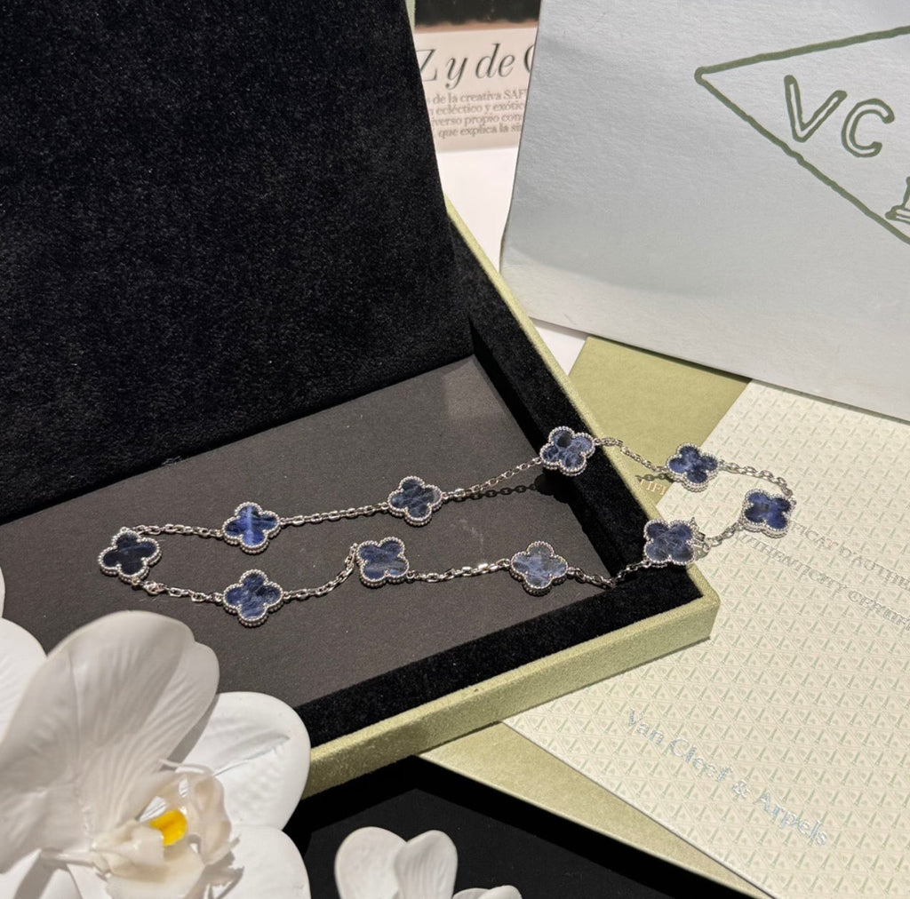 [Clover Jewelry]クローバー 10モチーフ ビーズ ストーン ネックレス