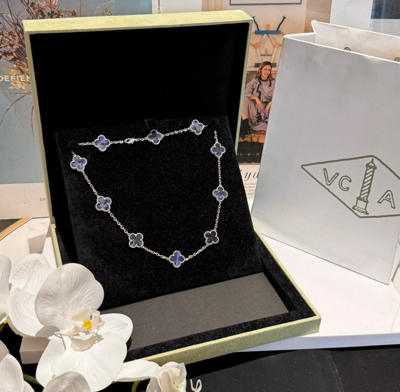 [Clover Jewelry]CLOVER 10 MOTIFS BIDE STONE NECKLACE