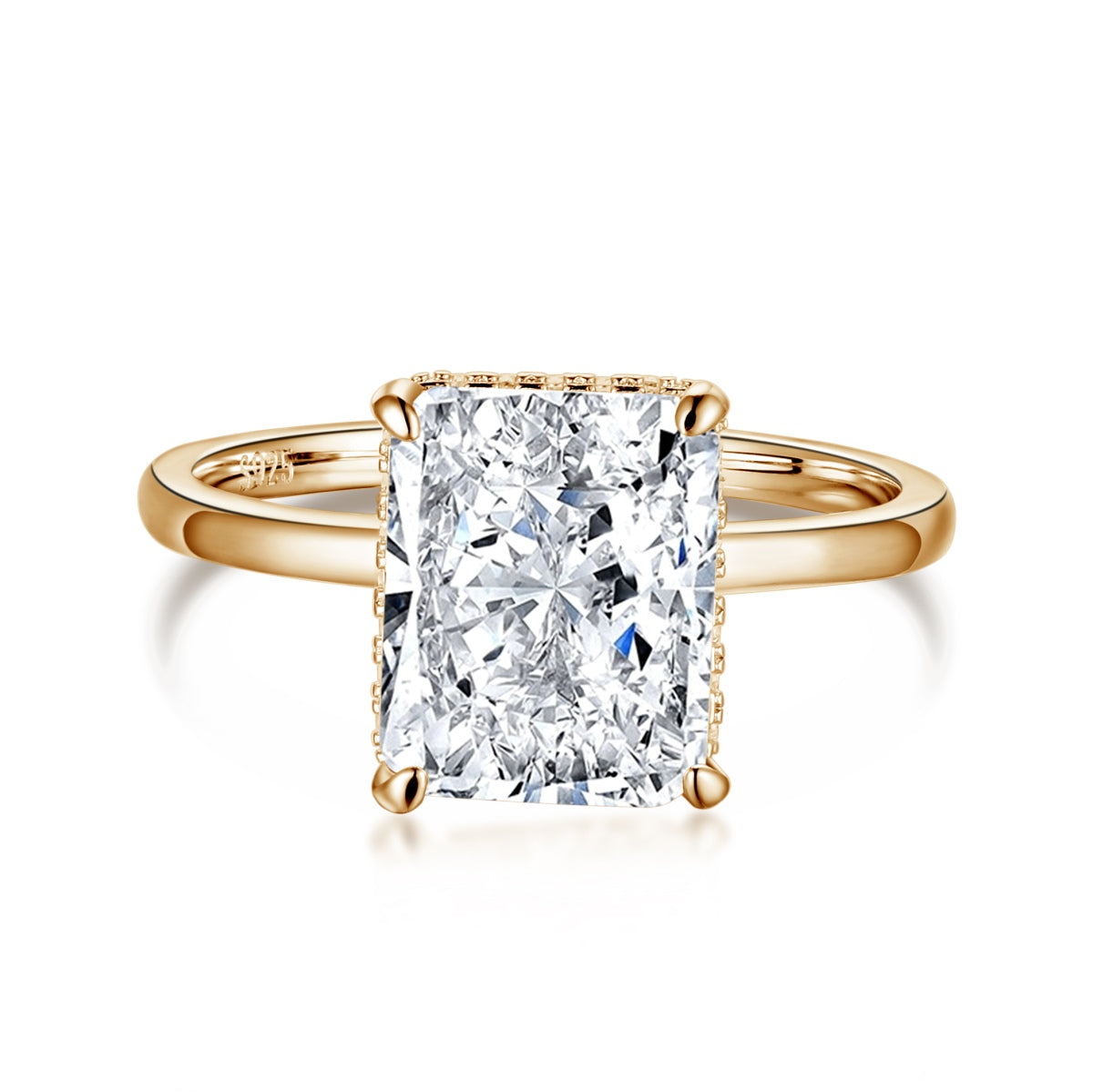 [Clover Jewelery]4.0 Carat Ornate Enchanting Radiand Cut Banquet Ring