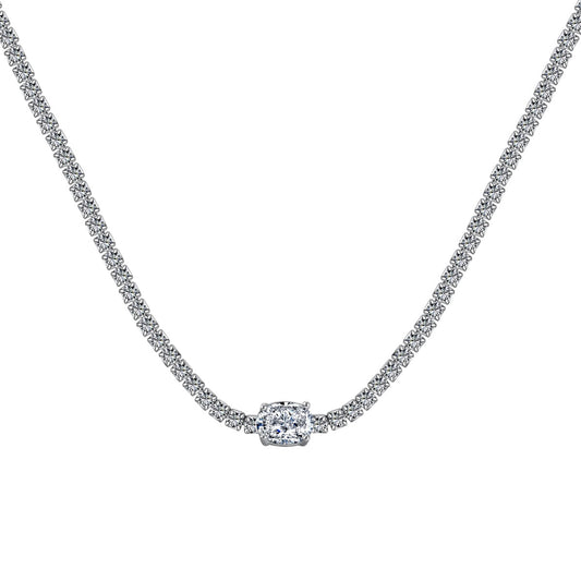 [Clover Jewelery]1.0 Carat Shining Oval Cut Necklace