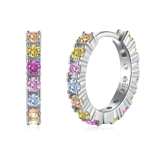 [Clover Jewelery]Radiant Colorful Round Cut Earrings