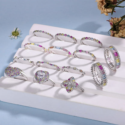 [Clover Jewelery]Delicate Ebullient Heart Shape Wedding Ring